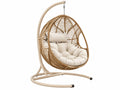 Hangstoel 105 x 105 x 195 cm - rotan en staal - naturel/beige - bohemian zitmeubel