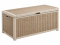 Opbergkist voor buiten 120 x 60 x 65 cm beige kunststof vlechtwerk - afsluitbaar