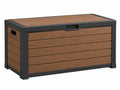 Opbergbox 120 x 62 x 63 cm kunststof bruin antraciet houtlook voor buiten
