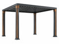 Aluminium pergola 400 x 300 cm zwart/bruin met lamellendak