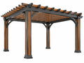 Houten pergola 400 x 300 x 250 cm bruin zwart - latten dak voor tuin