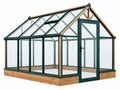 Tuinkas 300 x 200 x 250 cm metaal en hout groen transparant - glazen kweekruimte