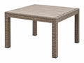 Tuintafel 120 x 120 x 75 cm gevlochten kunststof taupe vierkant