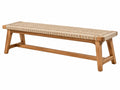 Zitbank 180 x 40 x 45 cm - massief hout en gevlochten touw - naturel - boho